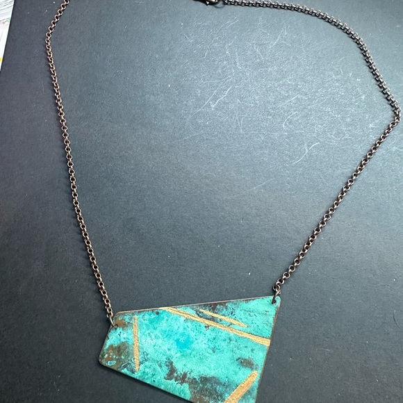 Artisan Turquoise and Gold Statement Necklace - Picture 1 of 1